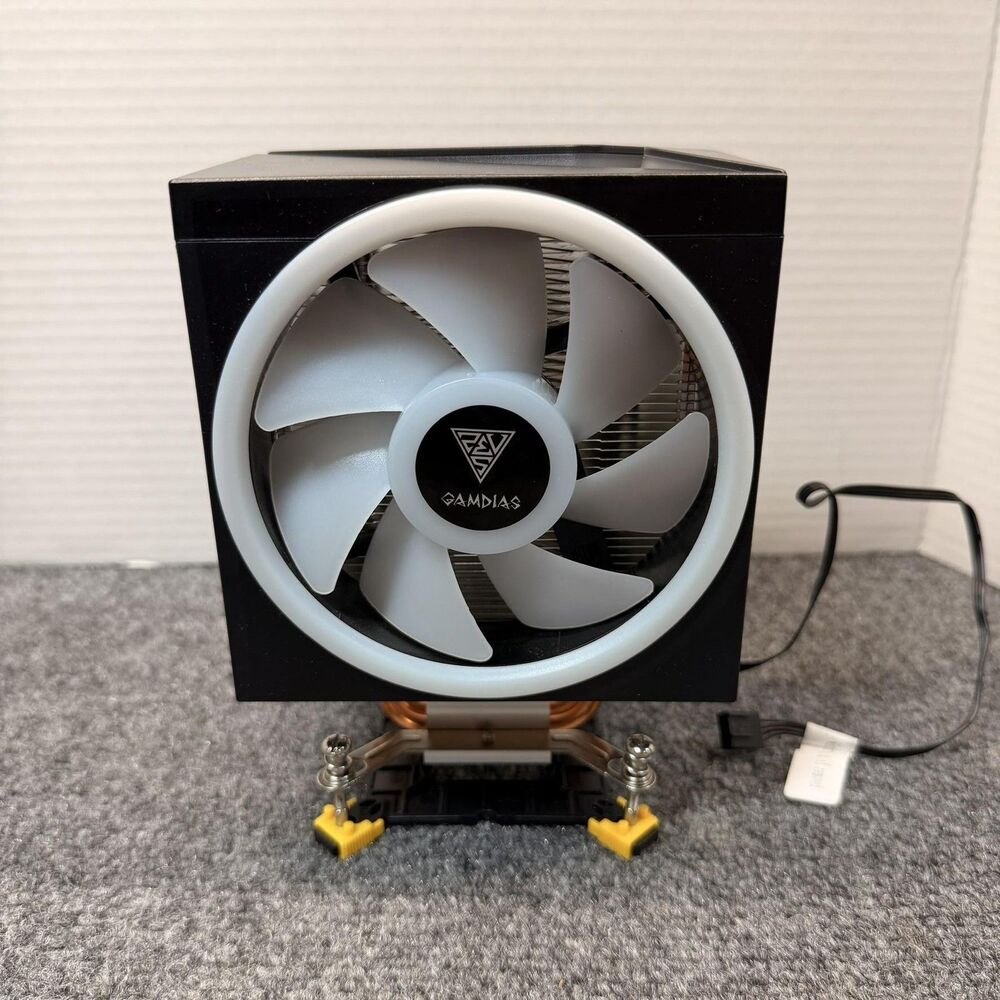 GAMDIAS 120mm CPU Cooler Fan Heatsink 4-Pin PC Desktop Black Tested Working